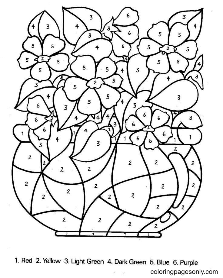 Color by number coloring pages printable for free download