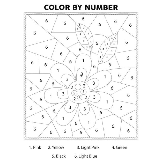 Premium vector easter day color by number coloring page
