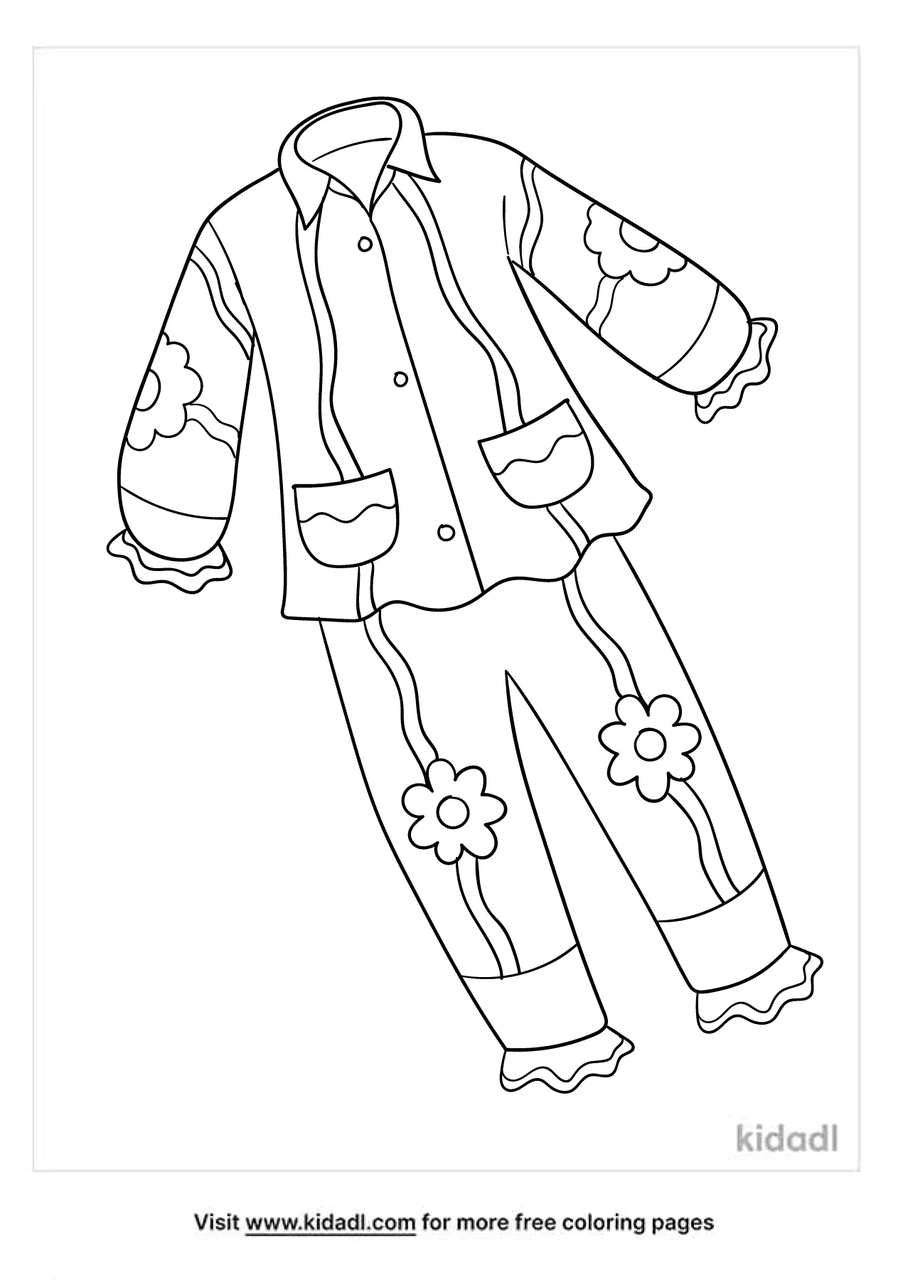 Free pajamas coloring page coloring page printables