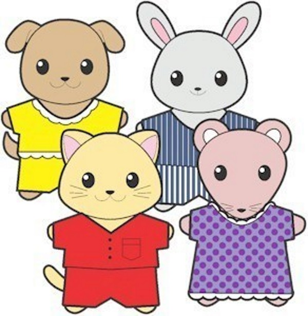 Printable pajama buddies paper dolls