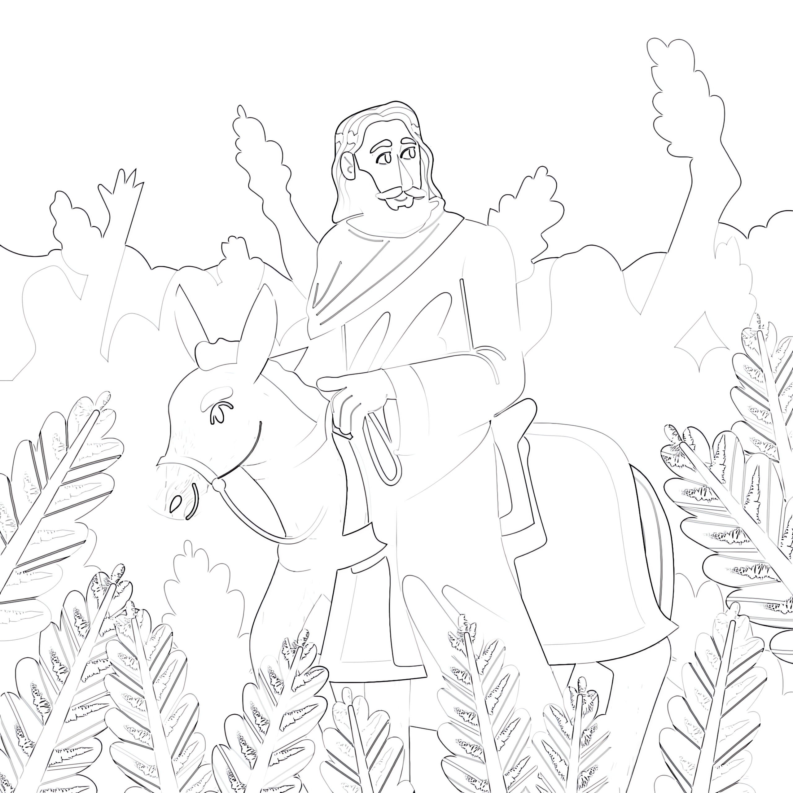 Palm sunday coloring page