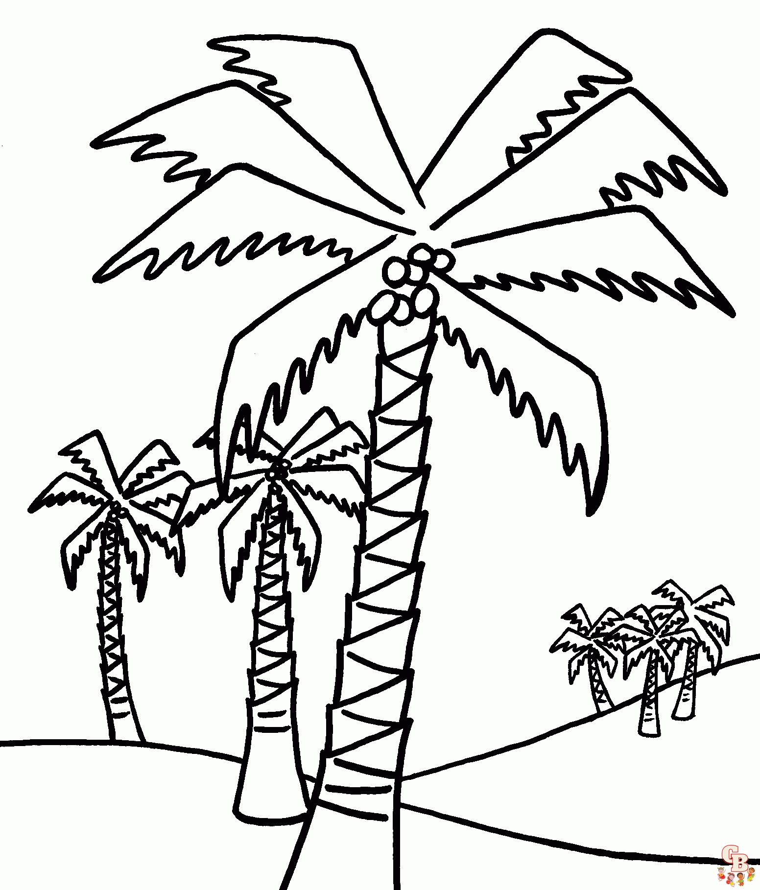 Palm tree coloring pages tropical fun for kids of all ages