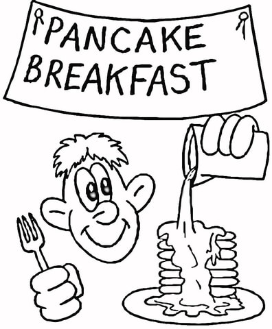 Pancake breakfast coloring page free printable coloring pages