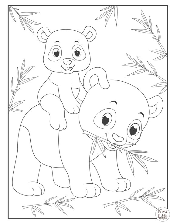 Printabledigital download panda bear coloring pages