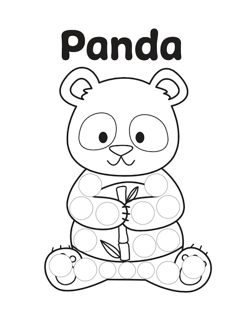 Panda dot marker printable