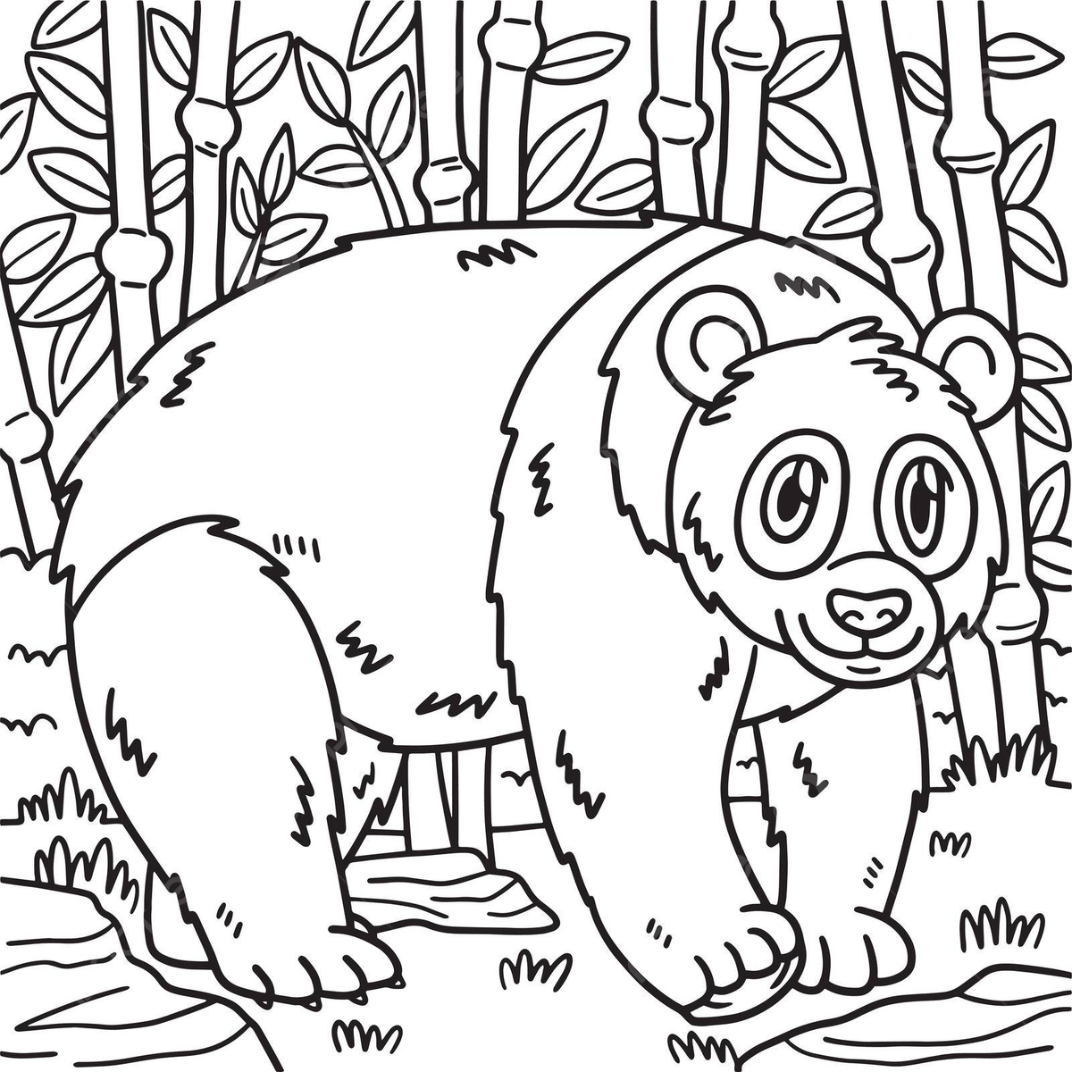 Panda animal coloring page for kids character design kids vector character design kids png and vector with transparent background for free download
