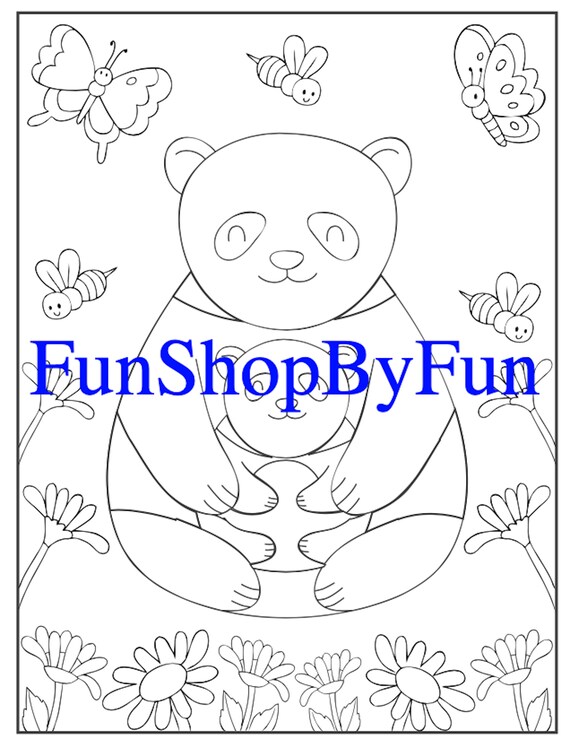 Printable coloring pages for kids panda bear coloring book pages