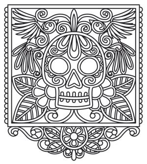 Papel picado skull skull coloring pages skull template coloring book pages
