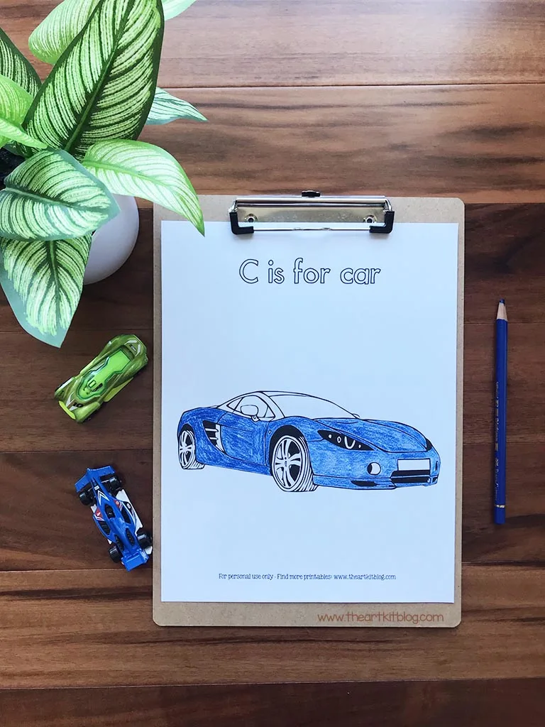 Car coloring pages â the art kit