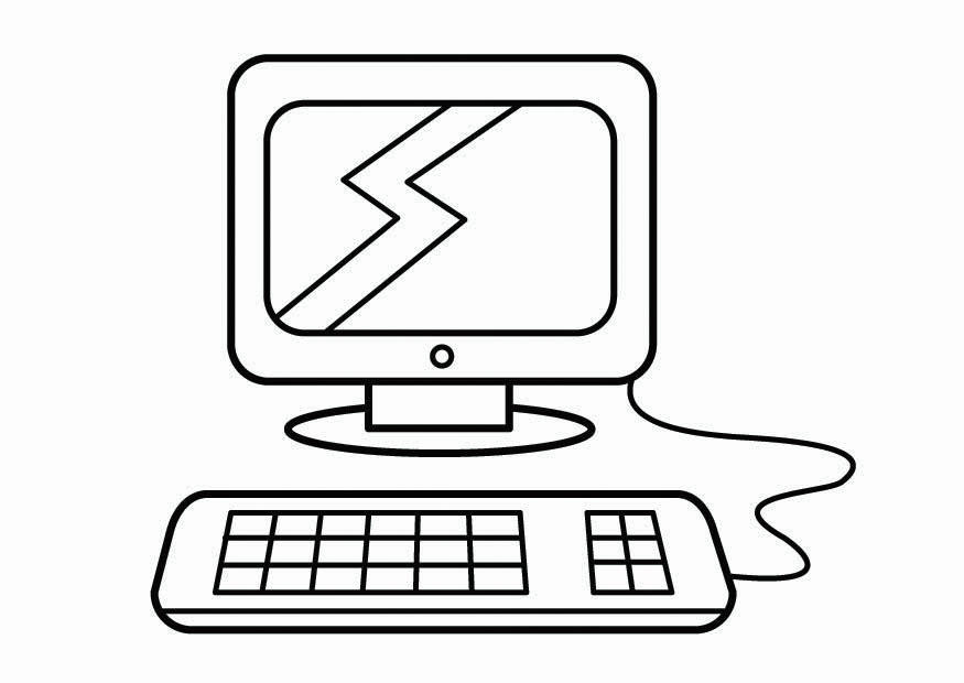Coloring page puter corner research corner