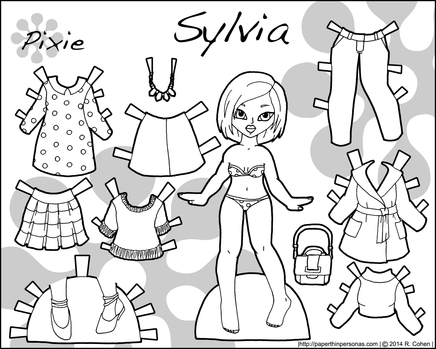 Sylvia an asian printable paper doll with contemporary clothing â paper thin personas