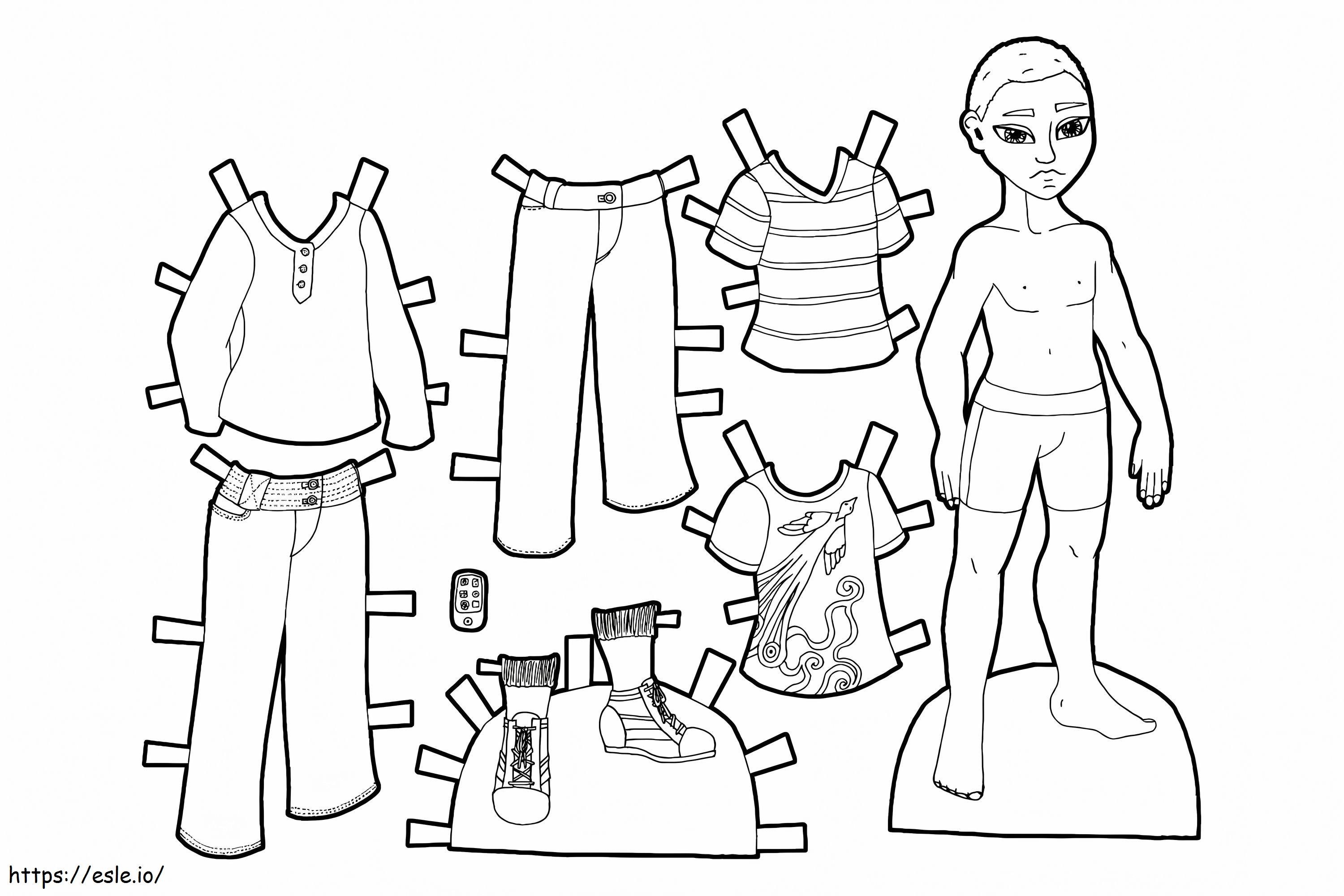 Paper dolls coloring page