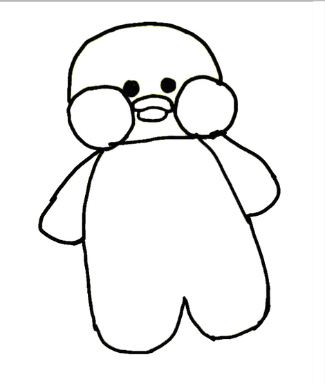 Lalafanfan duck coloring pages printable for free download