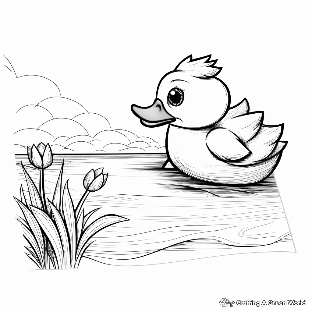 Paper duck coloring pages