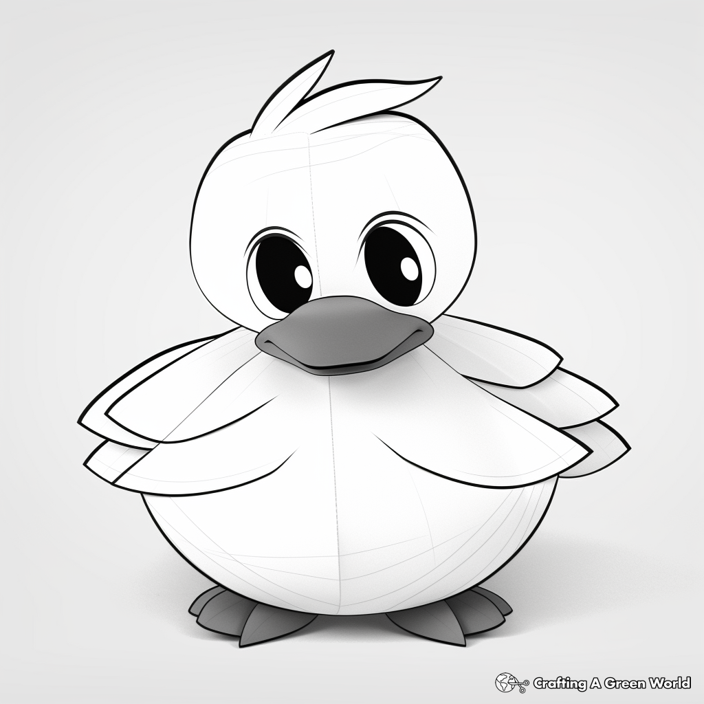 Paper duck coloring pages