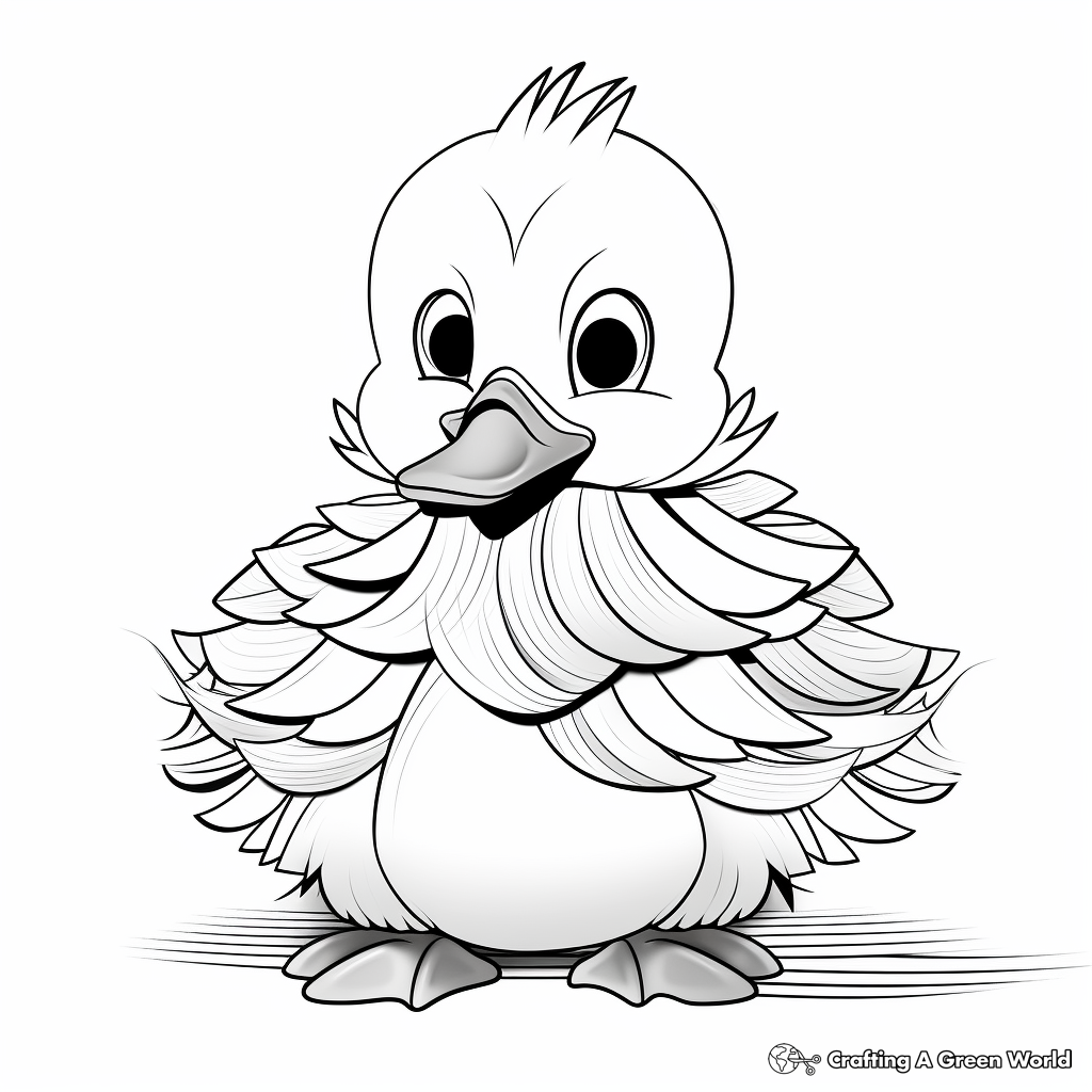 Paper duck coloring pages