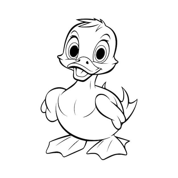 Premium vector baby duck coloring pages drawing for kids