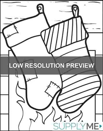 Printable christmas stockings coloring page for kids â