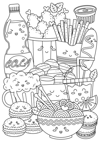 Adult coloring pages food images stock photos d objects vectors