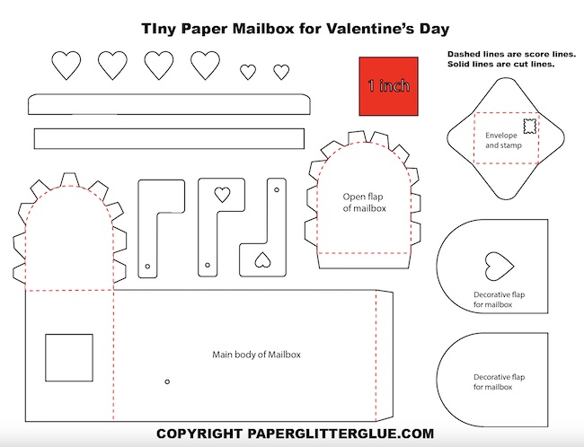 Paper mailbox for valentines day