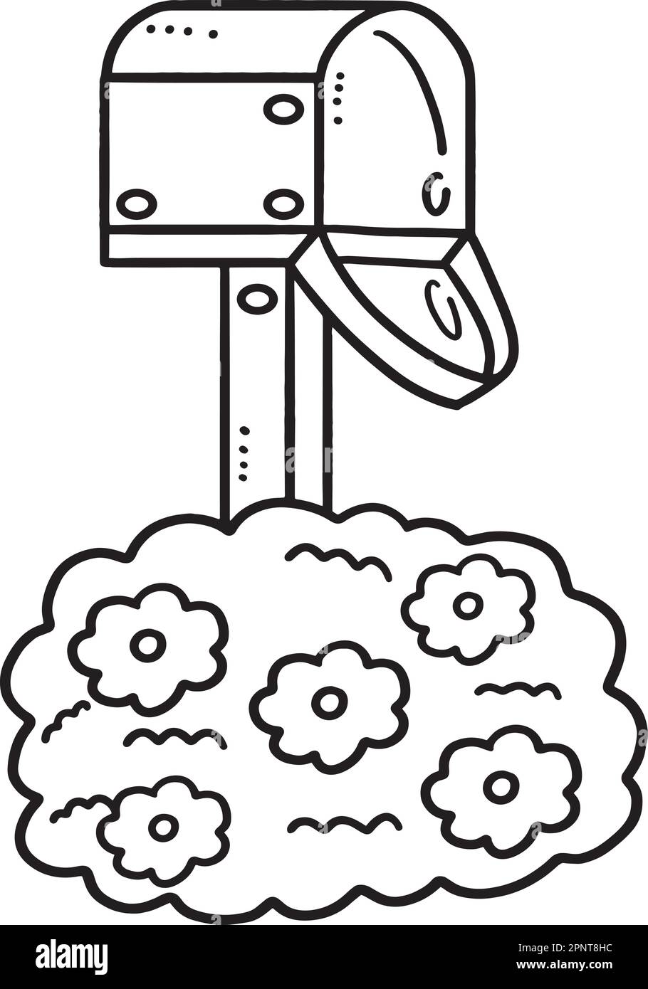 Mail box isolated coloring page for kids stock vector image art