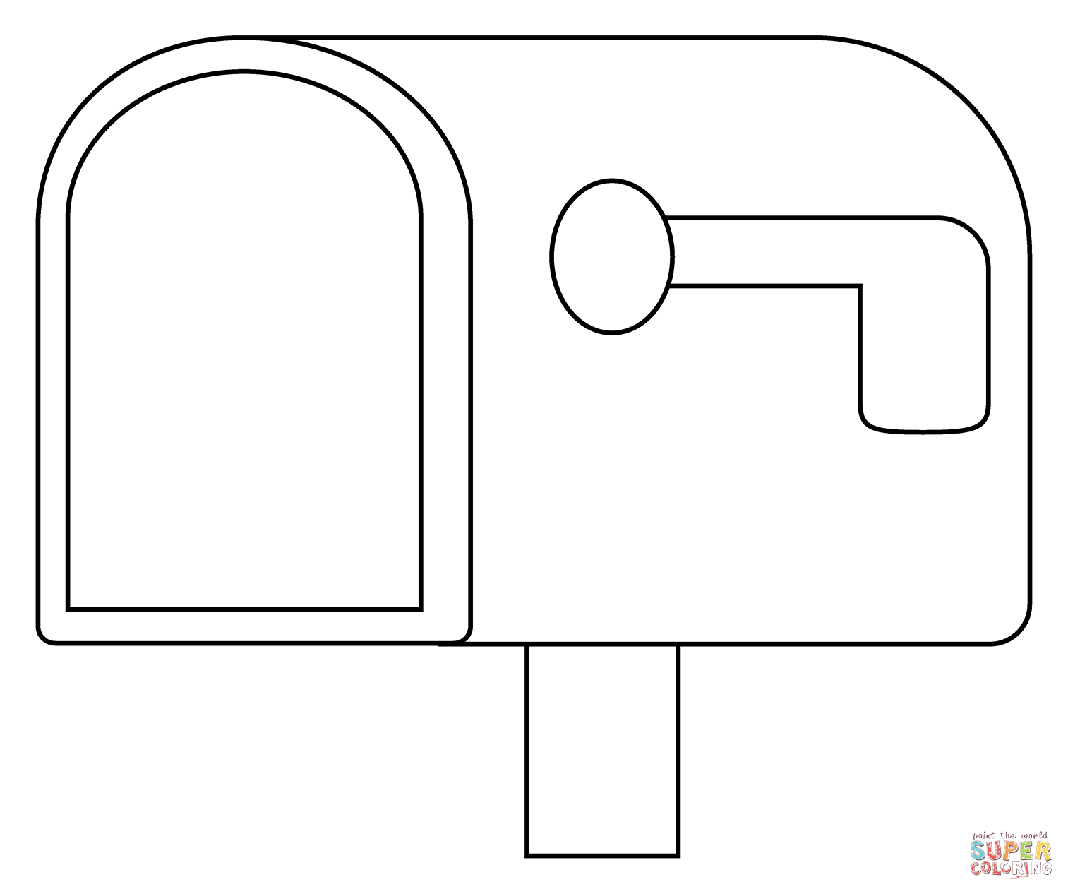 Open mailbox with lowered flag emoji coloring page free printable coloring pages