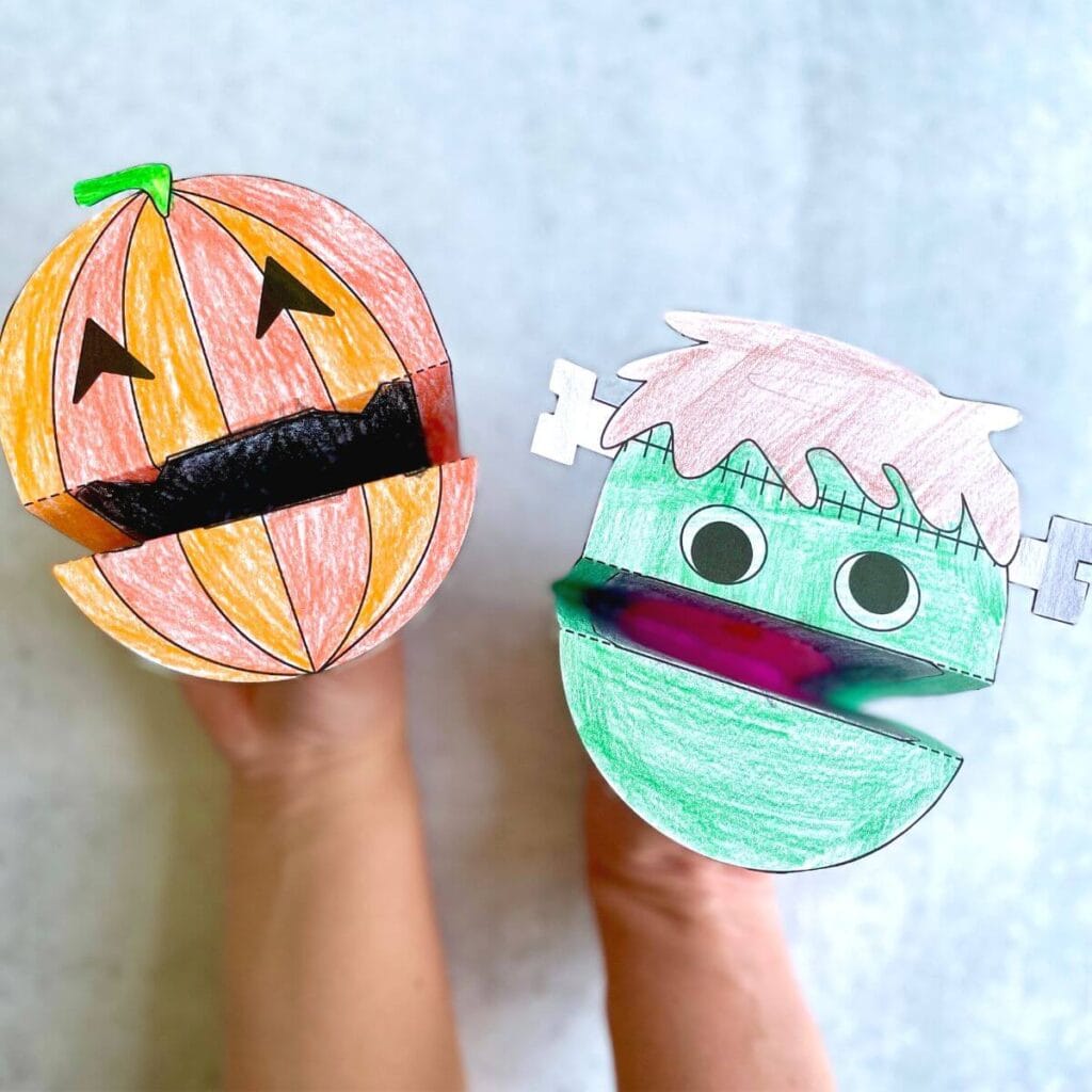 Printable halloween puppets
