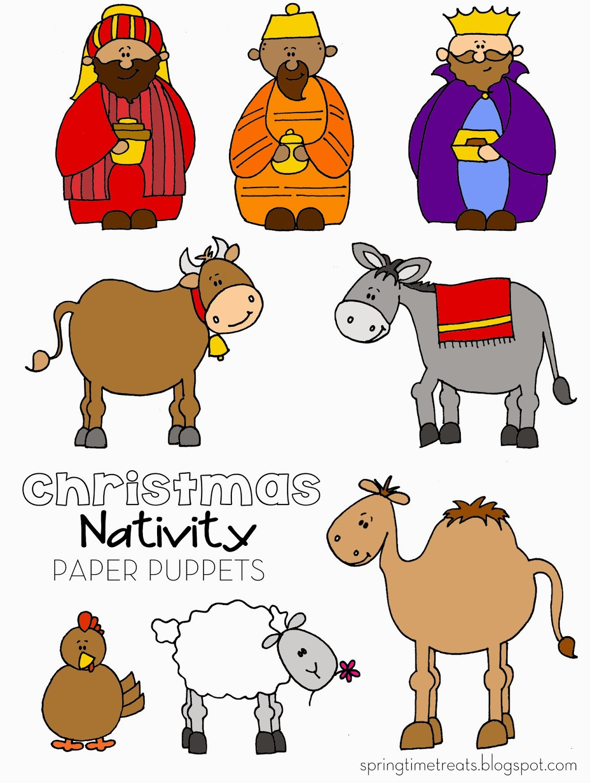 Nativity paper puppets
