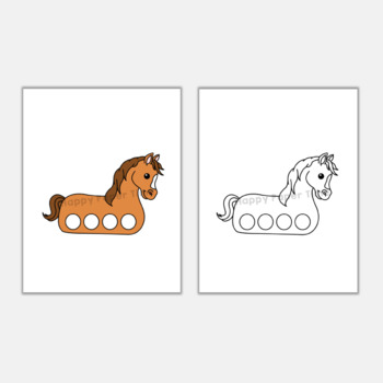 Horse finger puppet printable pony farm animal coloring paper craft activity