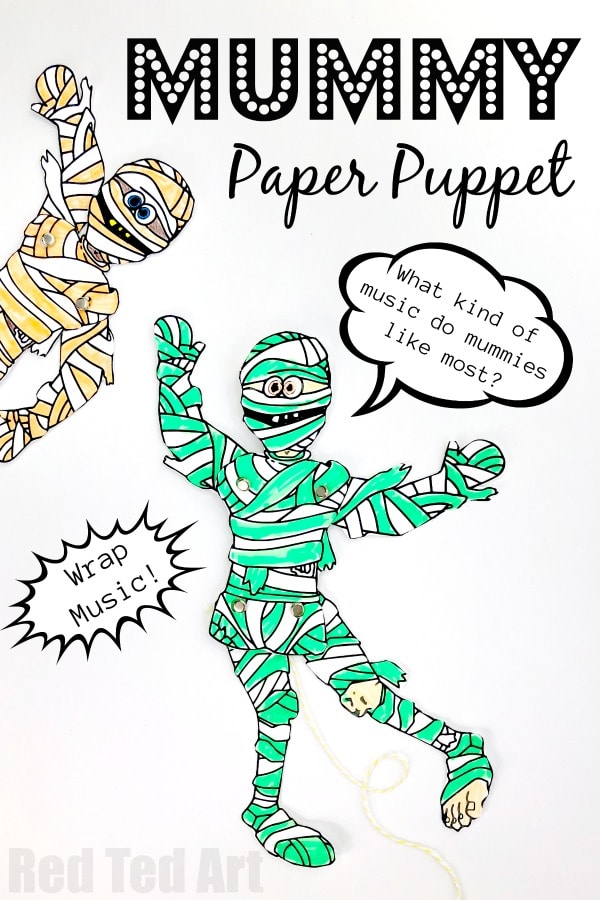 Mummy paper puppet printable