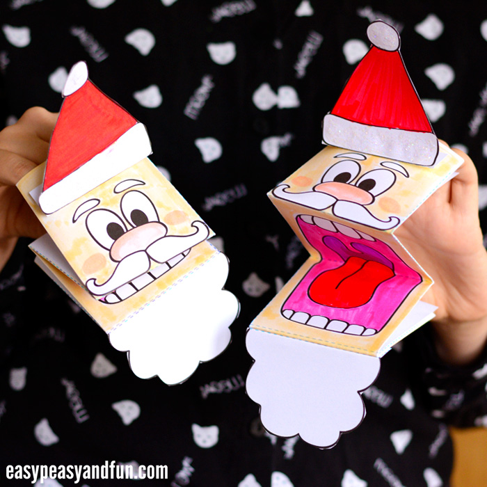 Printable santa paper puppet