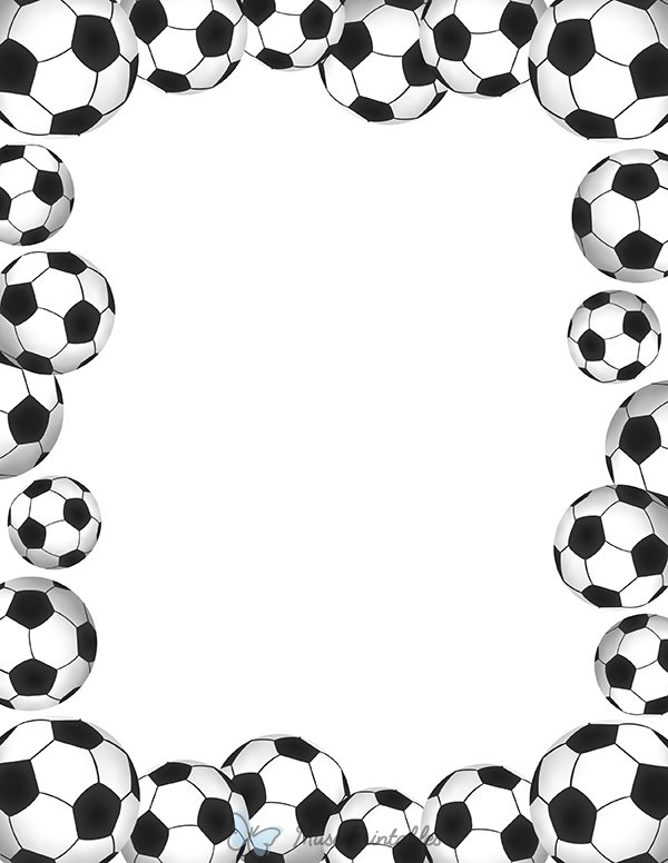 Printable soccer ball page border
