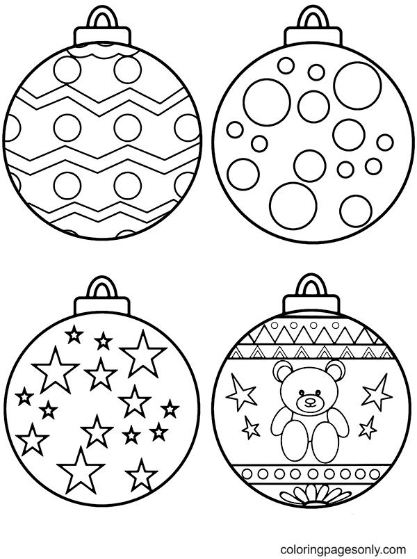 Christmas ornaments coloring pages