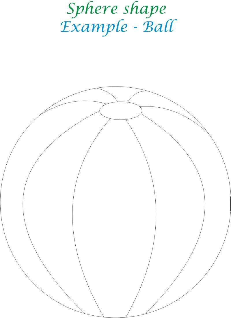 Sphere shape coloring printable page for kids