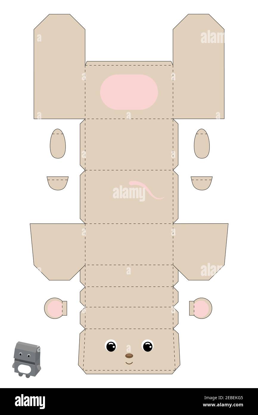 Party favor box mouse design for for sweets candies small presents bakery package template great design for any purposes birthdays baby showers stock vector image art