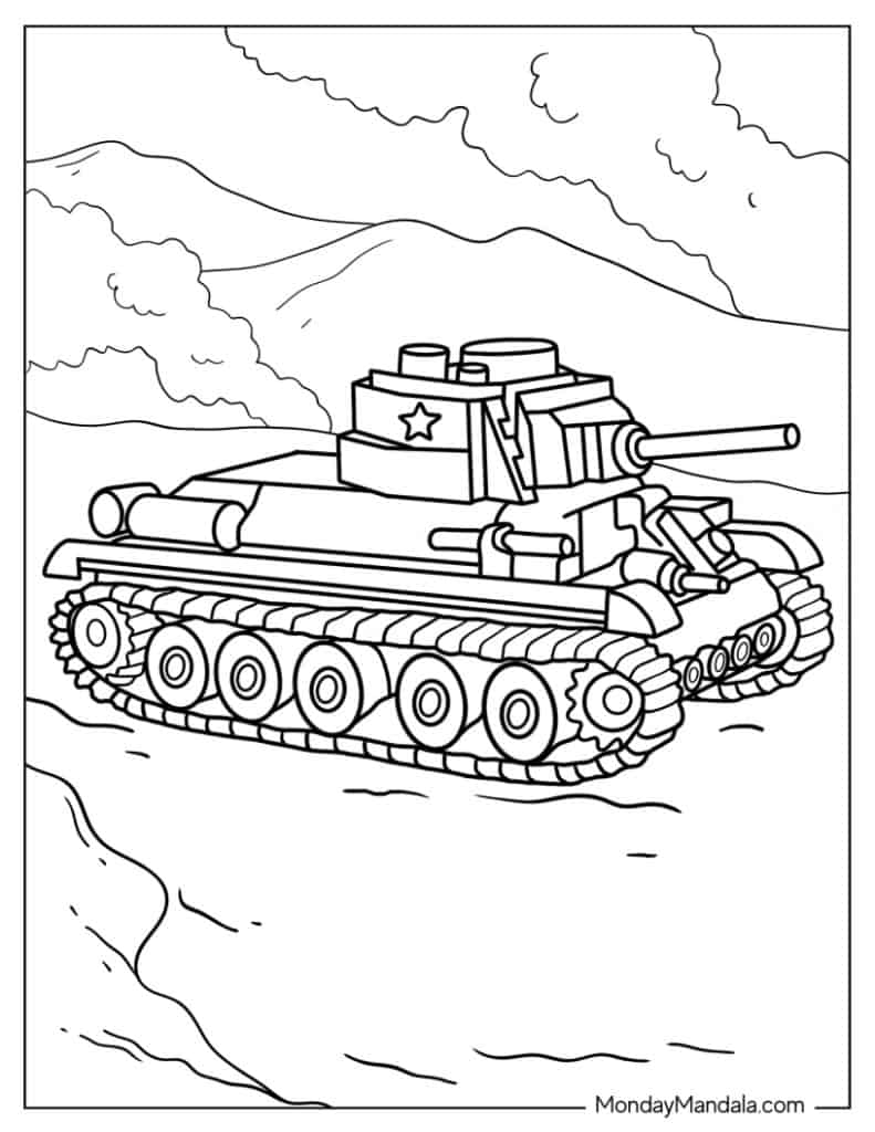 Tank coloring pages free pdf printables