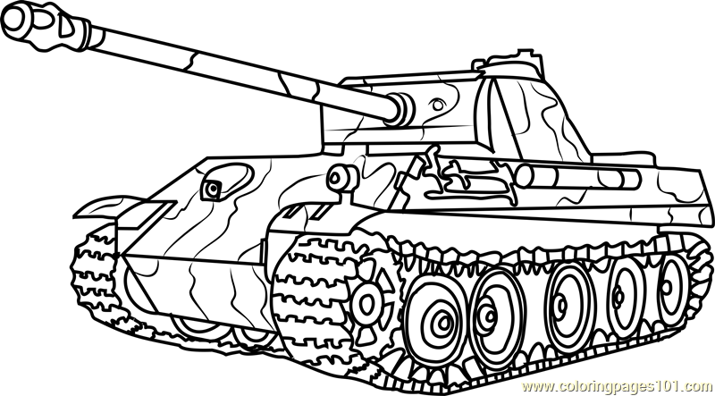 German panther army tank coloring page for kids