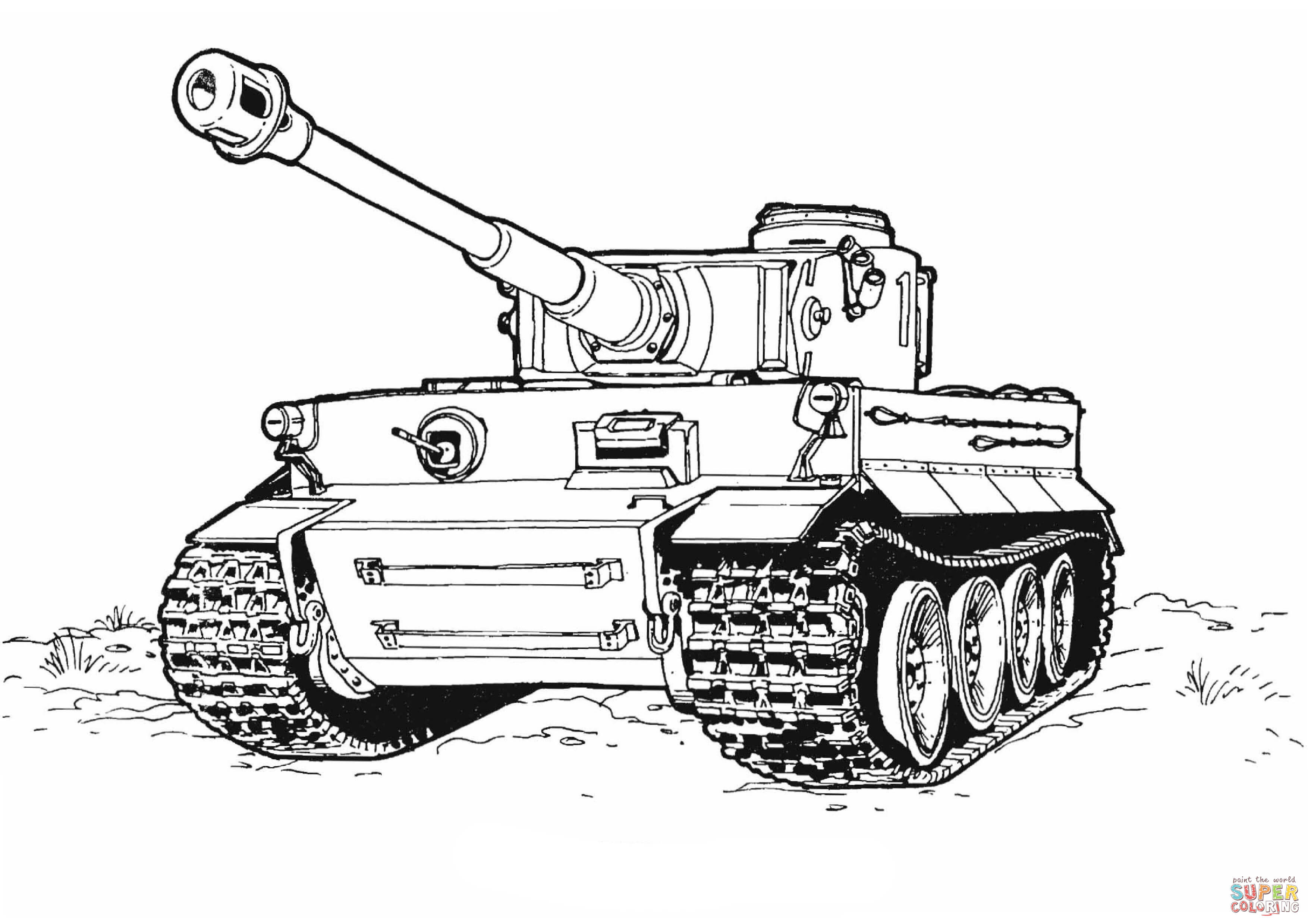Tiger tank coloring page free printable coloring pages