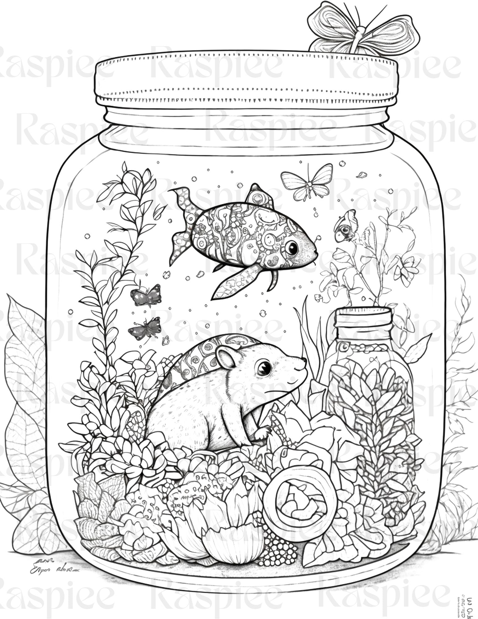 Animal in jar coloring pages printable coloring pages for kids an â coloring