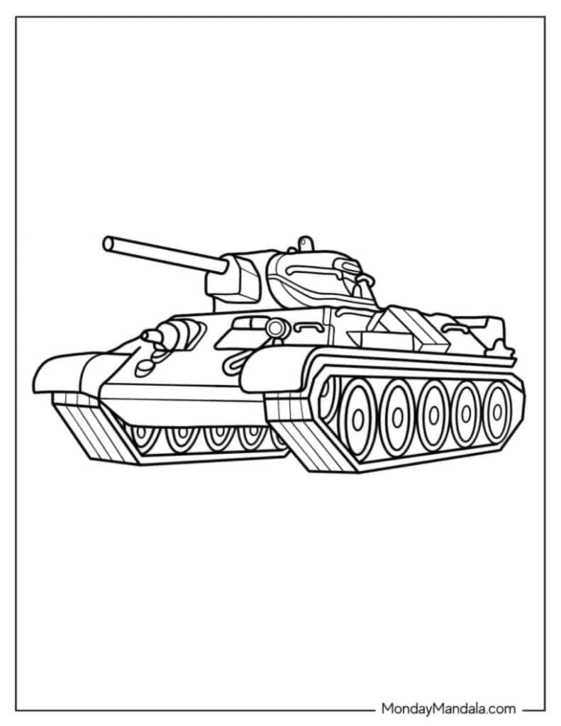 Tank coloring pages free pdf printables