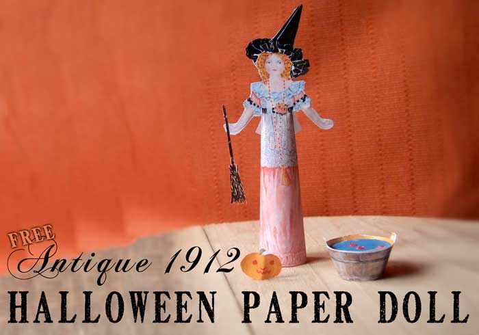 Free antique halloween paper doll