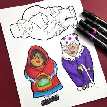 Little red riding hood puppets