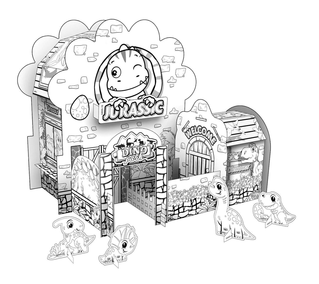 Educational paper toy mini diy creative cardboard coloring house