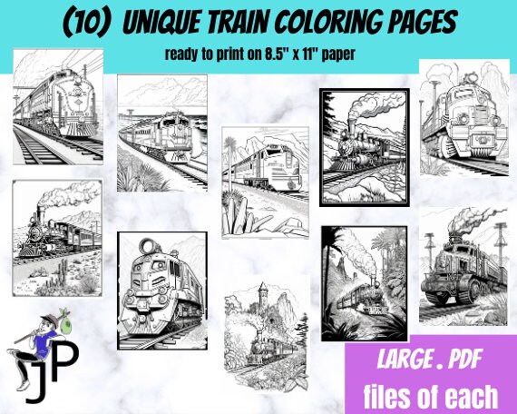 Printable coloring pages of trains in pdf format x ready