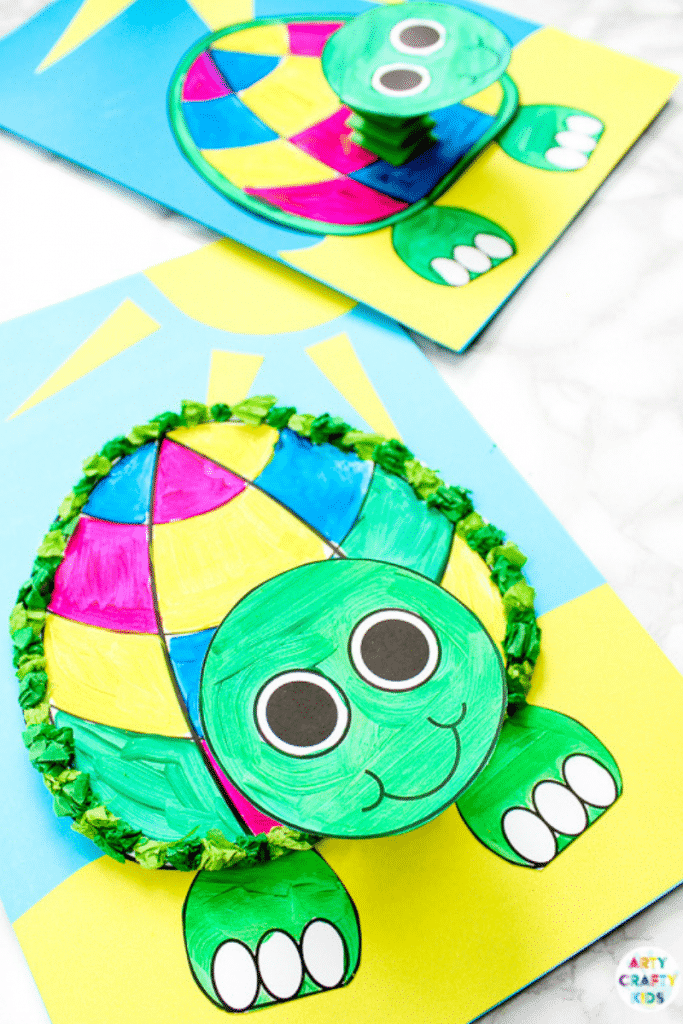 Printable d turtle paper craft for kids