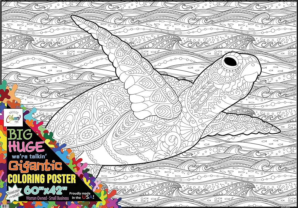 Artistic chaos ink giant coloring poster