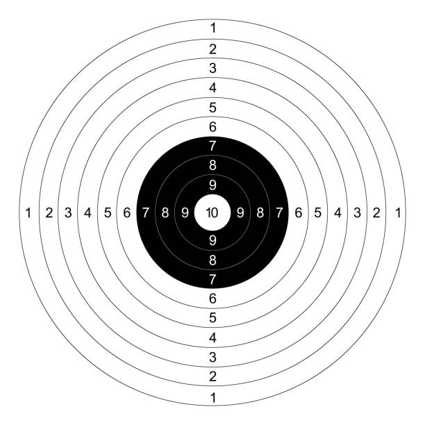 Gun shooting paper targets vector with white background stock illustration