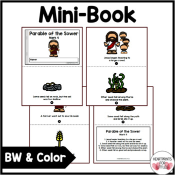 Parable of the sower bible story sequencing activities parable mini book made by teachers