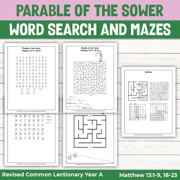 Parable of the sower activity pages