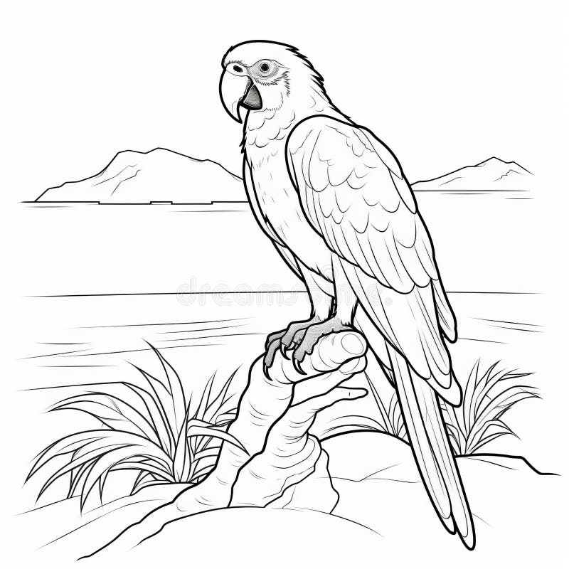 Parrot coloring stock illustrations â parrot coloring stock illustrations vectors clipart